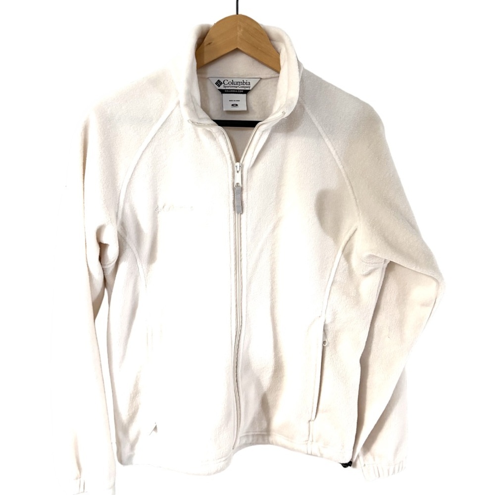 Columbia Women’s White Full Zip Fleece Jacket | Size M